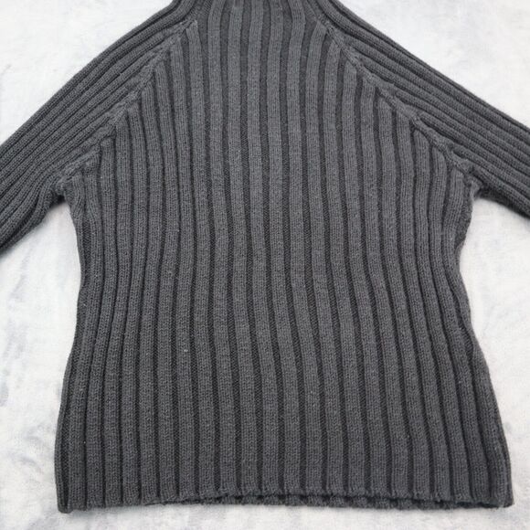 Herman Geist Sweater Women Large Gray Casual Outdoors Preppy Mock Neck Ribbed - Picture 14 of 15